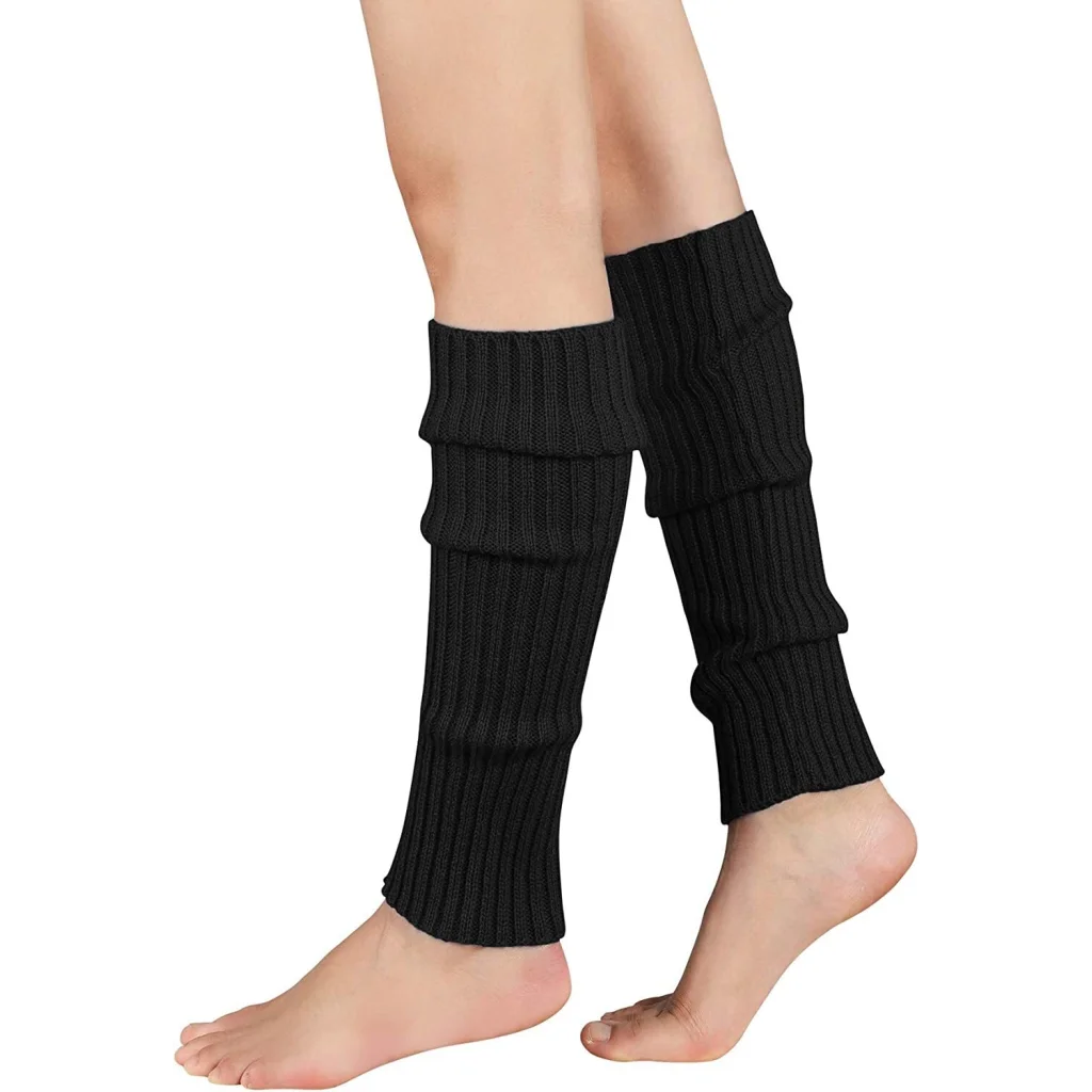 Pair of Womens Leg Warmers Disco Winter Knit Dance Party