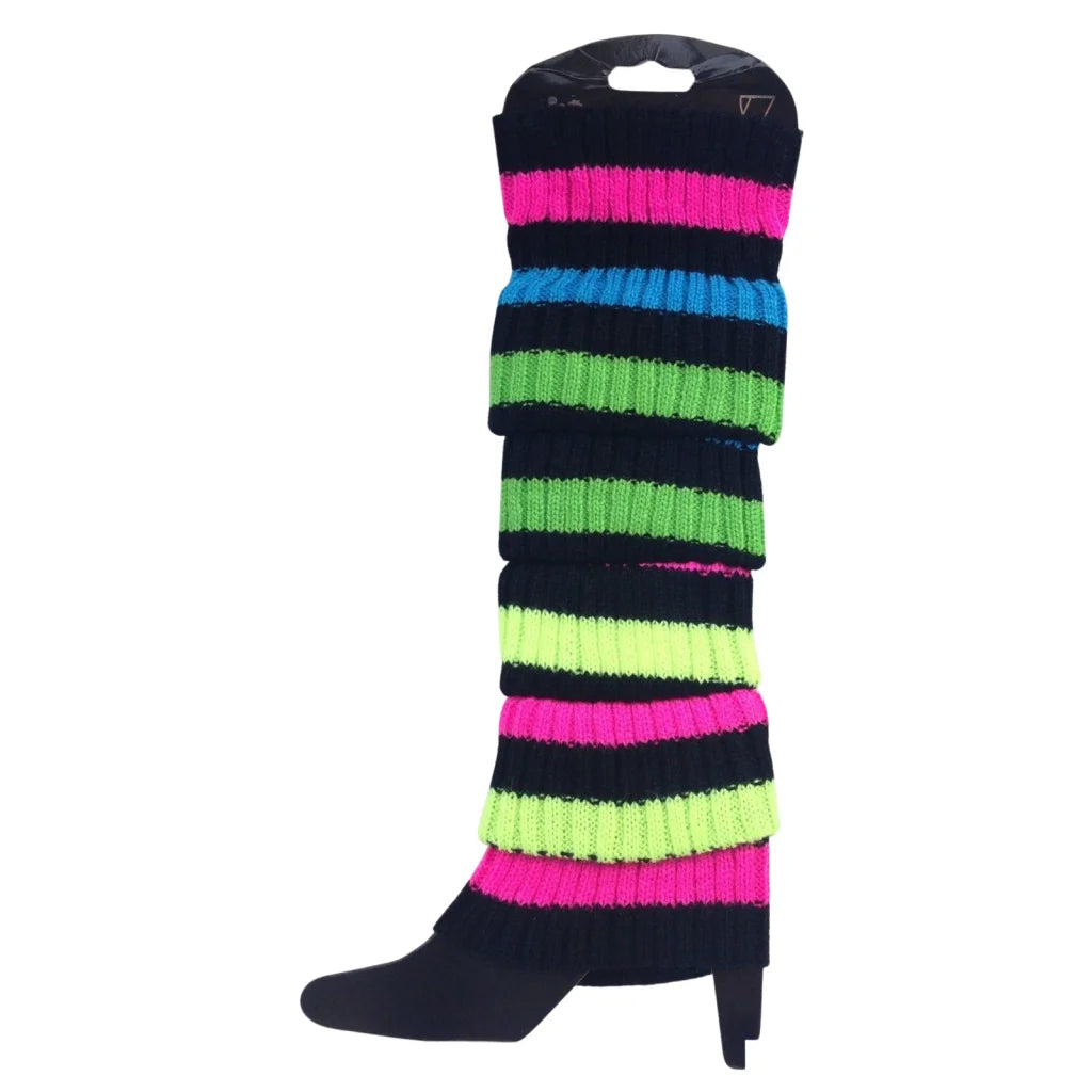 Pair of Womens Leg Warmers Disco Winter Knit Dance Party