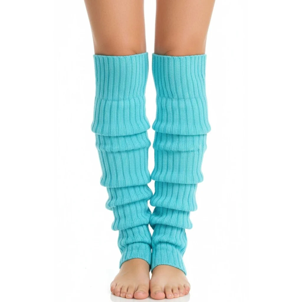 Pair of Womens Leg Warmers Disco Winter Knit Dance Party