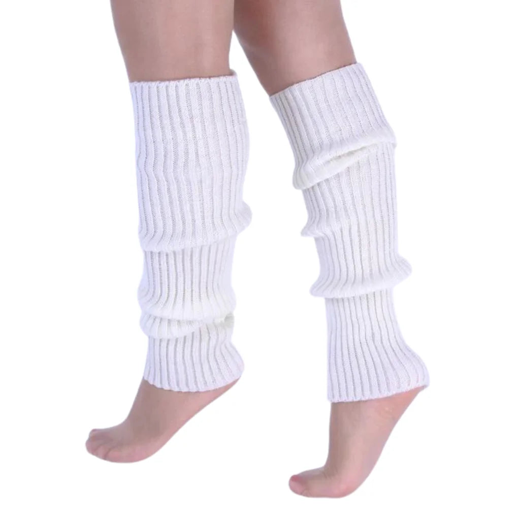 Pair of Womens Leg Warmers Disco Winter Knit Dance Party