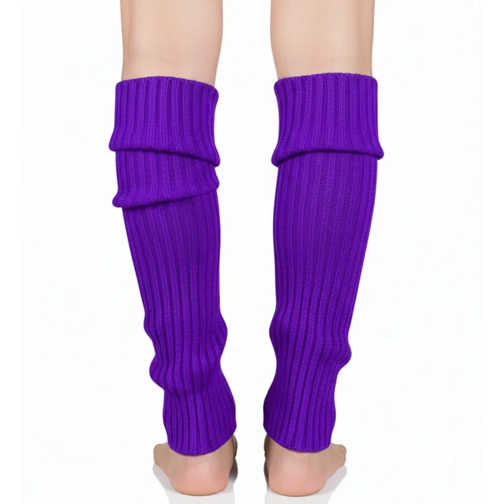 Pair of Womens Leg Warmers Disco Winter Knit Dance Party