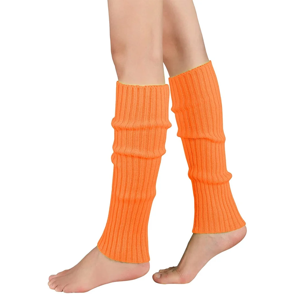 Pair of Womens Leg Warmers Disco Winter Knit Dance Party