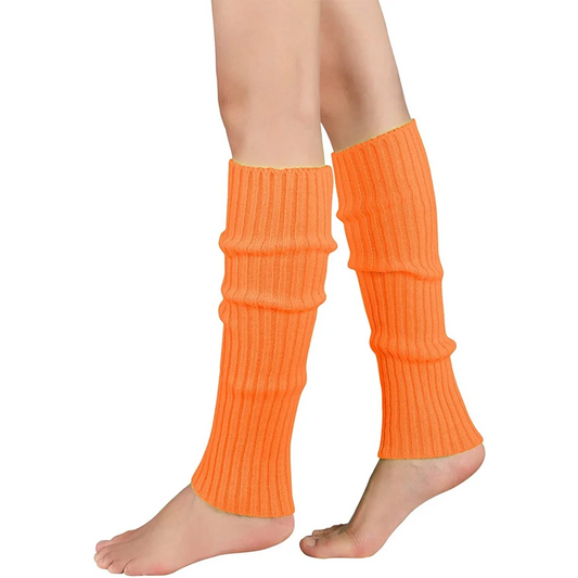Pair of Womens Leg Warmers Disco Winter Knit Dance Party