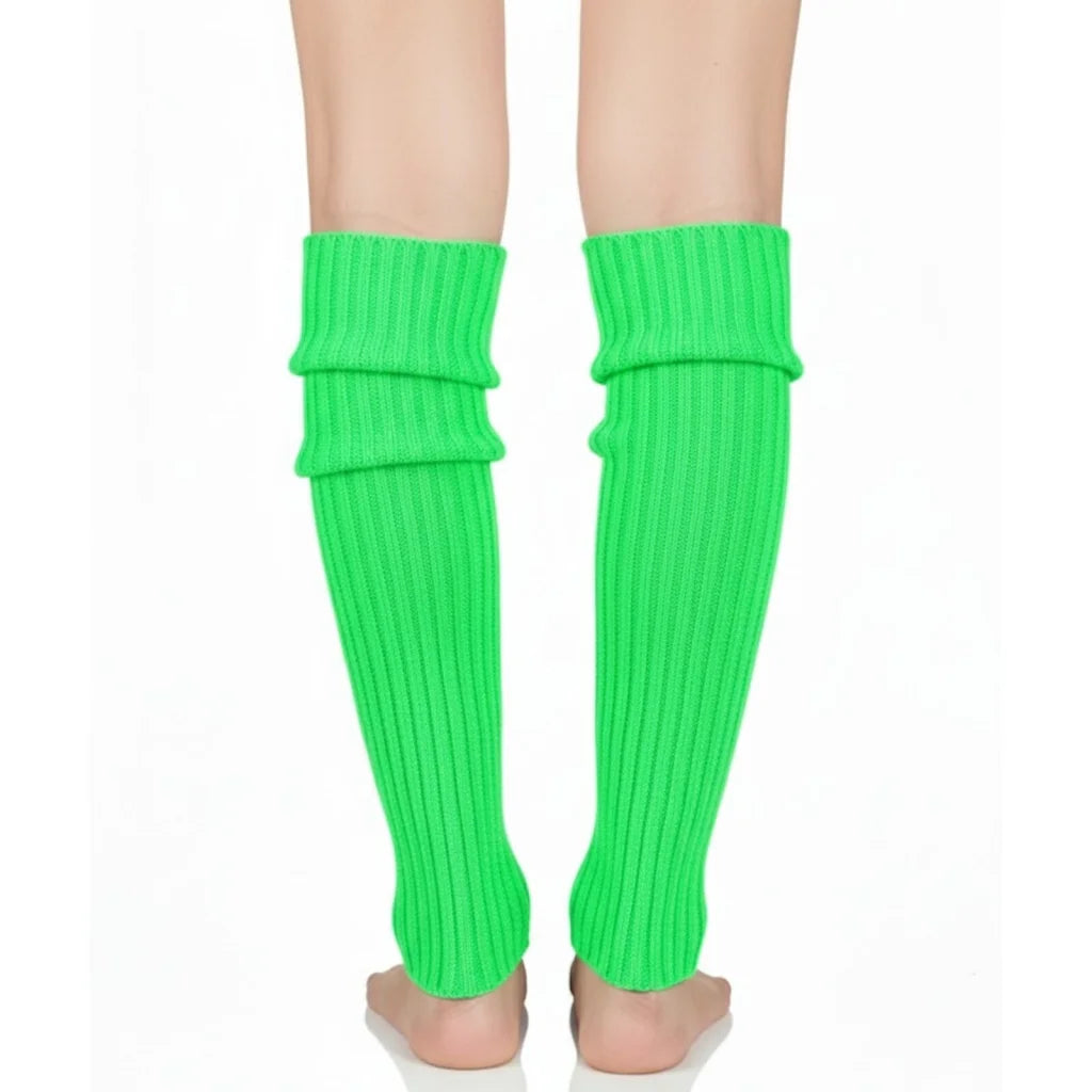 Pair of Womens Leg Warmers Disco Winter Knit Dance Party