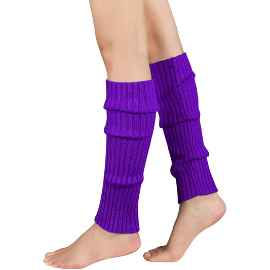 Pair of Womens Leg Warmers Disco Winter Knit Dance Party