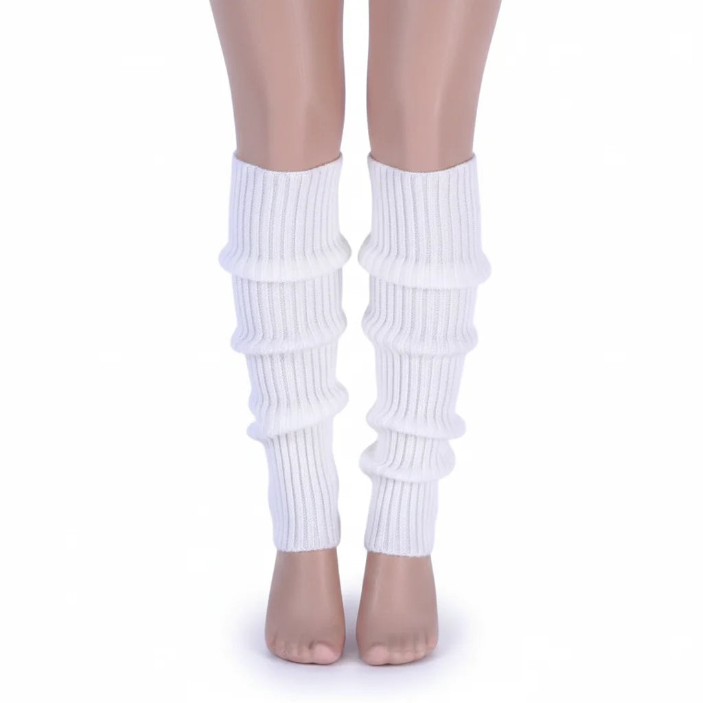 Pair of Womens Leg Warmers Disco Winter Knit Dance Party