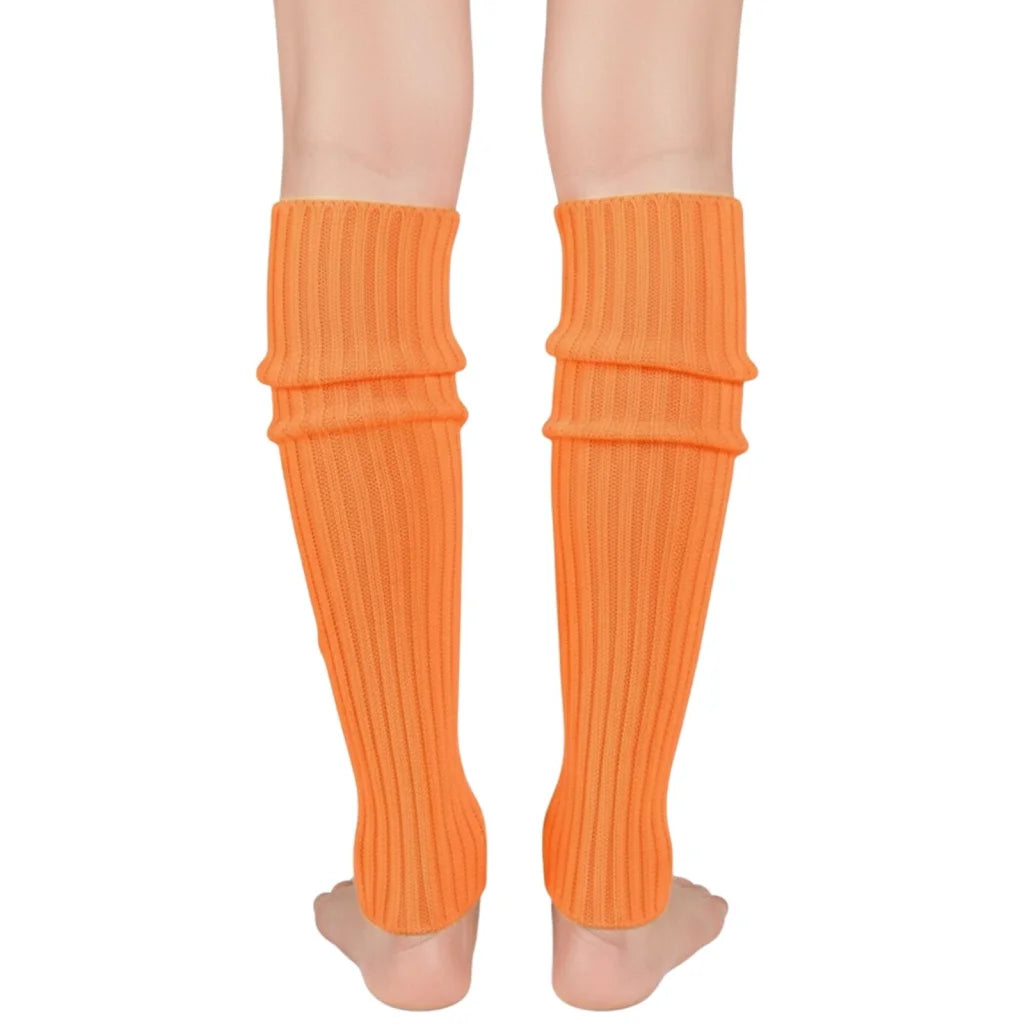Pair of Womens Leg Warmers Disco Winter Knit Dance Party