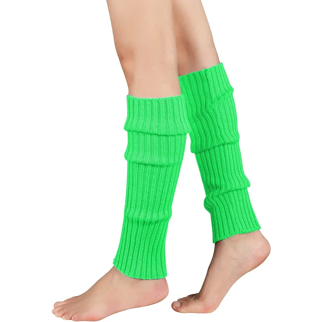 Pair of Womens Leg Warmers Disco Winter Knit Dance Party