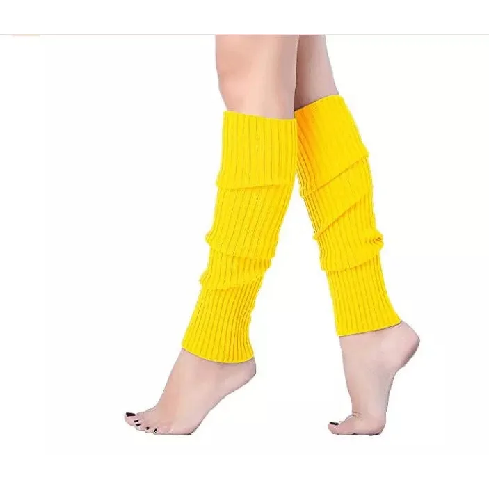 Pair of Womens Leg Warmers Disco Winter Knit Dance Party