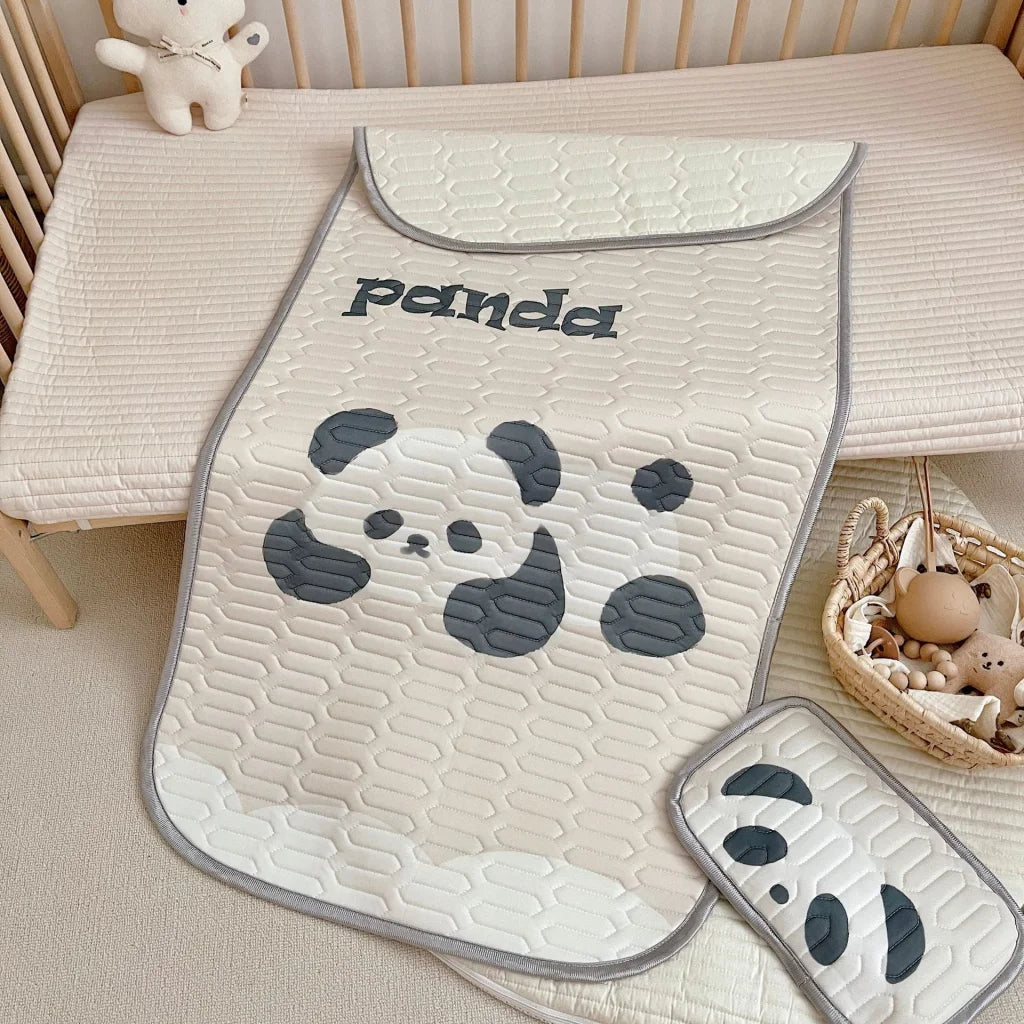 Panda Pattern 2 Piece Set Kids Cooling Pad Set - 60x120cm