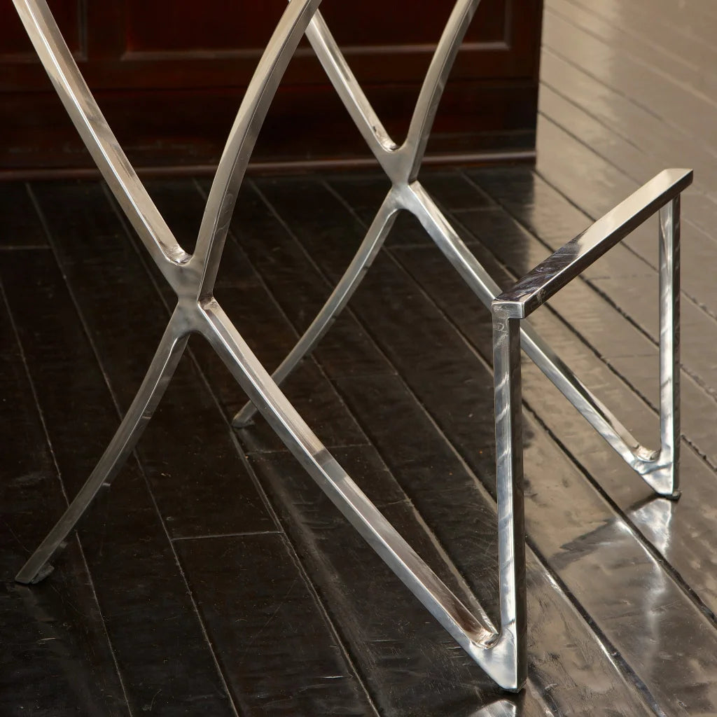 Pandora Bonded Leather & Steel Bar Stool in Black