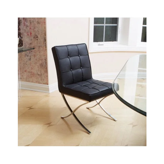 Pandora Modern Bonded Leather Dining Chair in Black