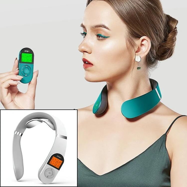 Pangao Smart Neck Massager Pulse Physiotherapy Device - Red