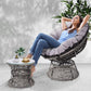 Papasan Chair with Side Table Grey - Bar Stools & Chairs