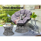 Papasan Chair with Side Table Grey - Bar Stools & Chairs