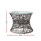 Papasan Chair with Side Table Grey - Bar Stools & Chairs