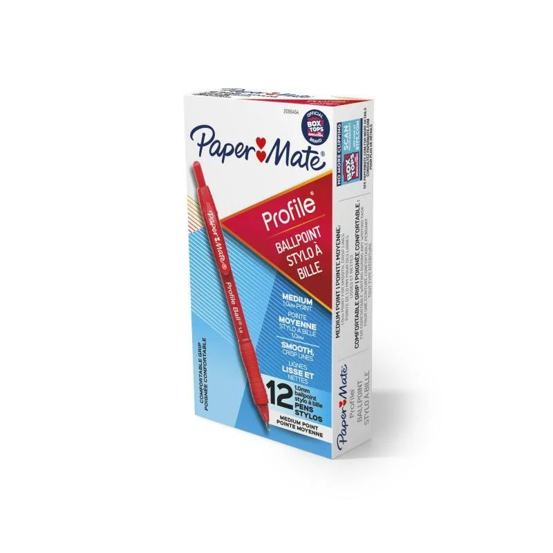 Paper Mate Profile Ball Pen 1.0mm Red Box of 12