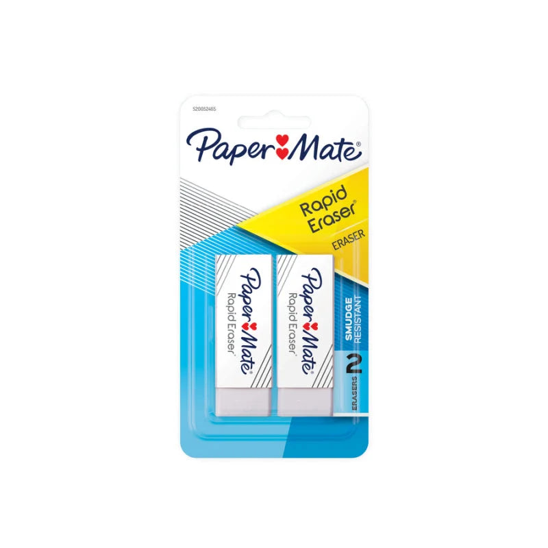 PAPER MATE Rapid Erase Eraser Pack of 2 - Box of 12 - Home