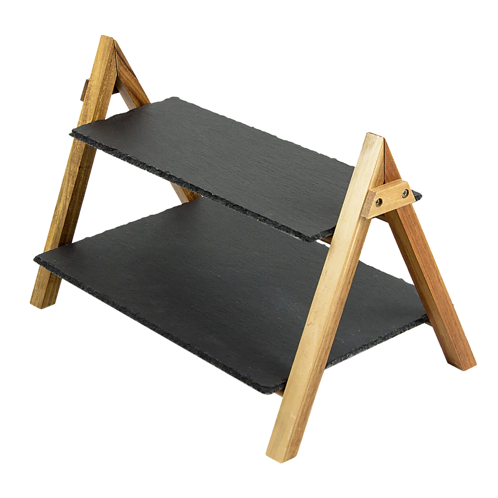 Party 2-Tier Cake Stand Slate Wedding Tiered Serving Stand