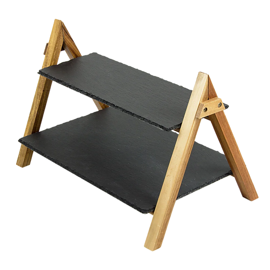 Party 2-Tier Cake Stand Slate Wedding Tiered Serving Stand