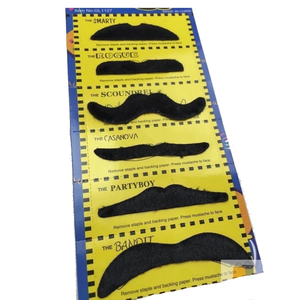 PARTY MOUSTACHE 70s Fake Mustache Costume Fancy Dress Props