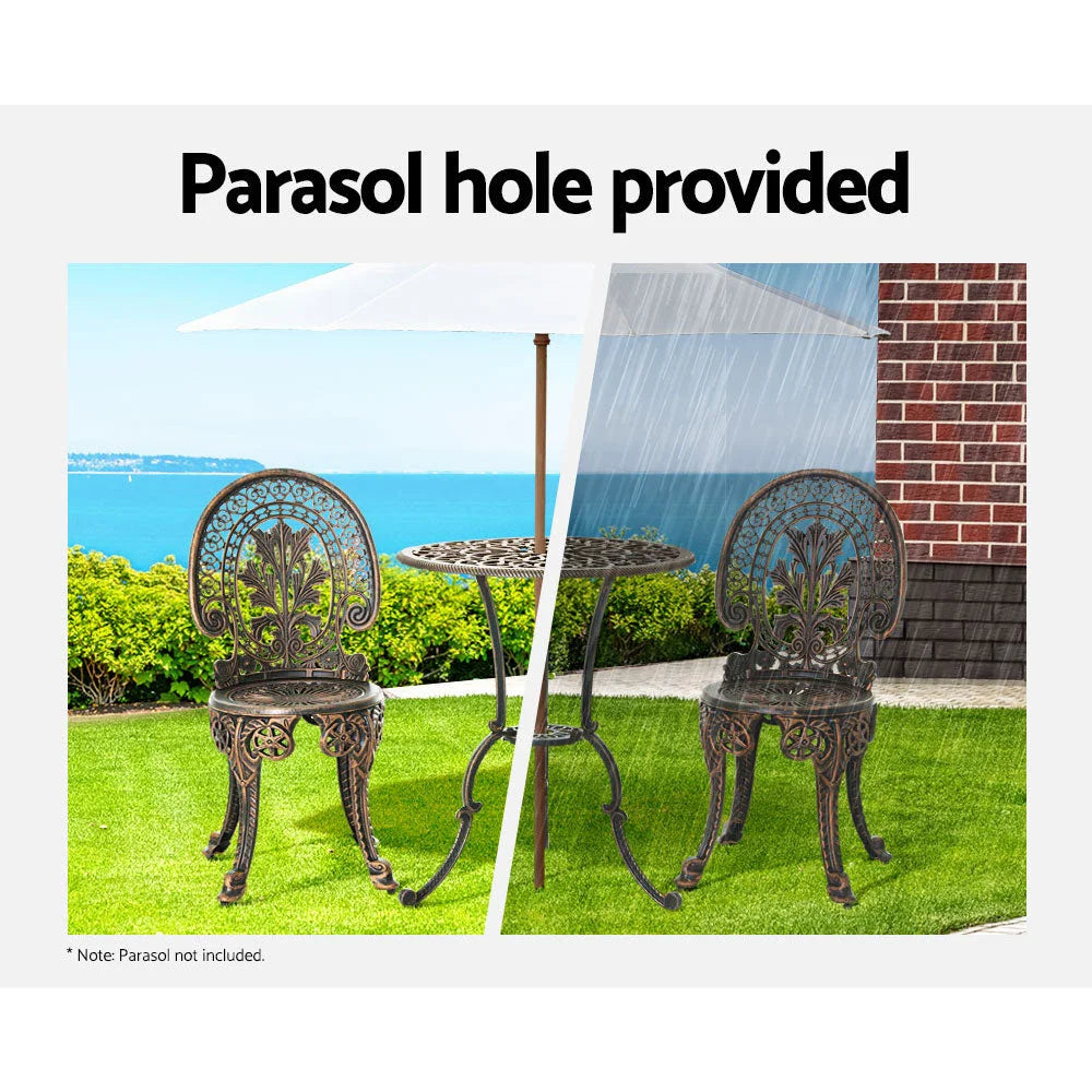 Patio Furniture 3PC Outdoor Bistro Set Dining Chairs