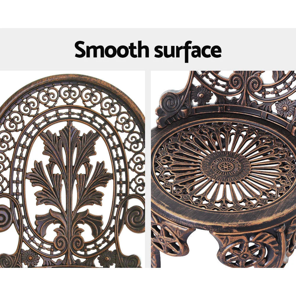 Patio Furniture 3PC Outdoor Bistro Set Dining Chairs