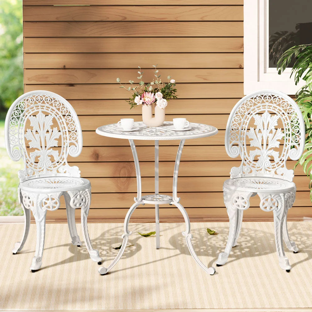 Patio Furniture 3PC Outdoor Bistro Set Dining Chairs