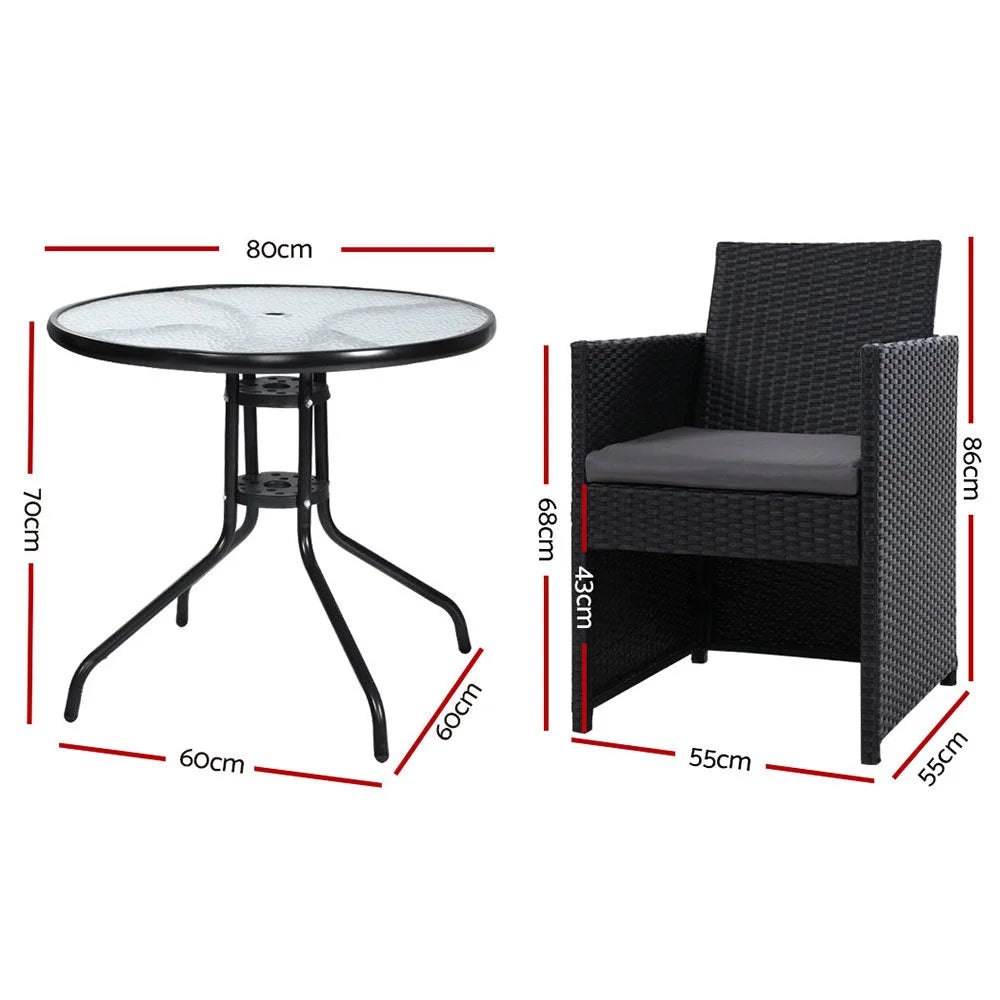 Patio Furniture Dining Chairs Table Setting Bistro Set