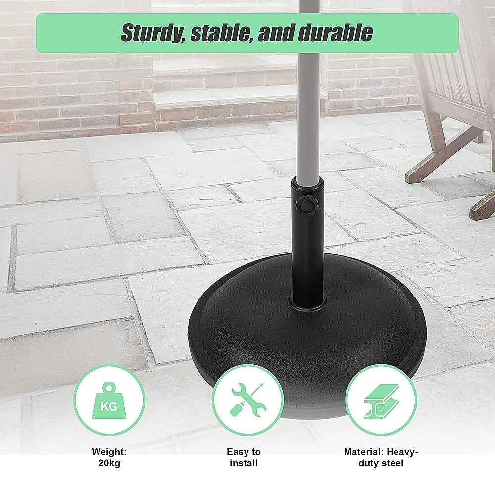 Patio Sun Umbrella Base 20kg Durable Parasol Garden Stand