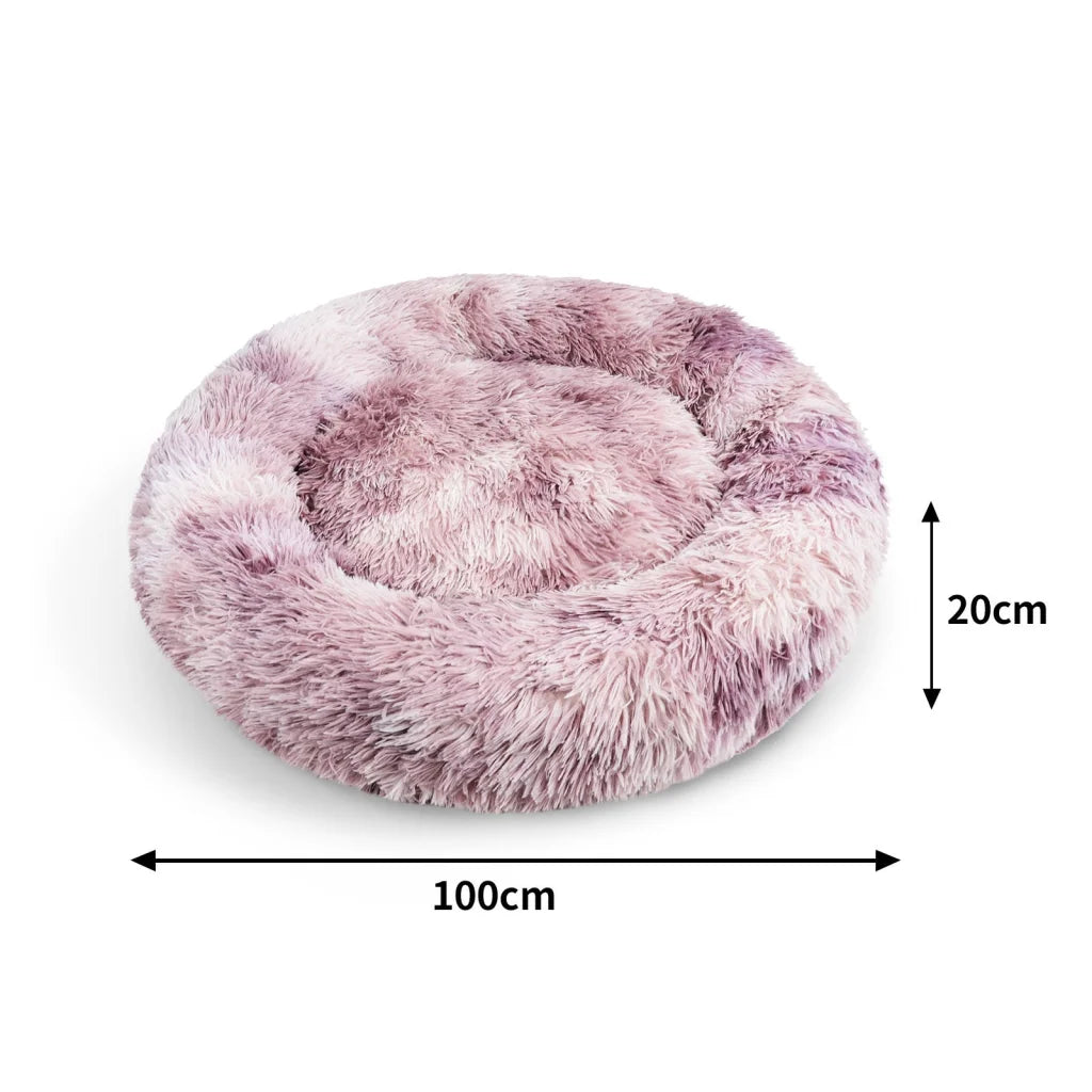 Pawfriends Cat Dog Pet Calming Bed Warm Soft Plush Round