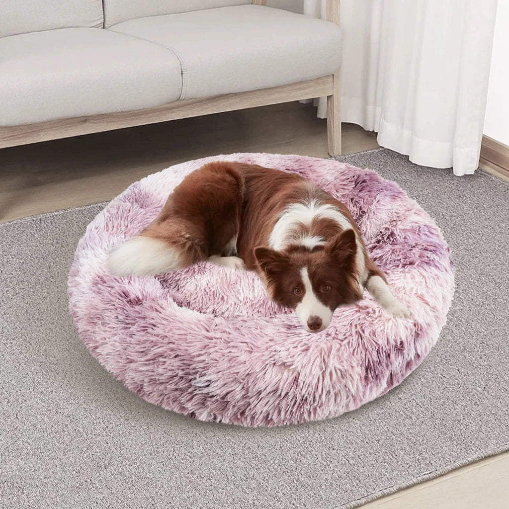 Pawfriends Cat Dog Pet Calming Bed Warm Soft Plush Round
