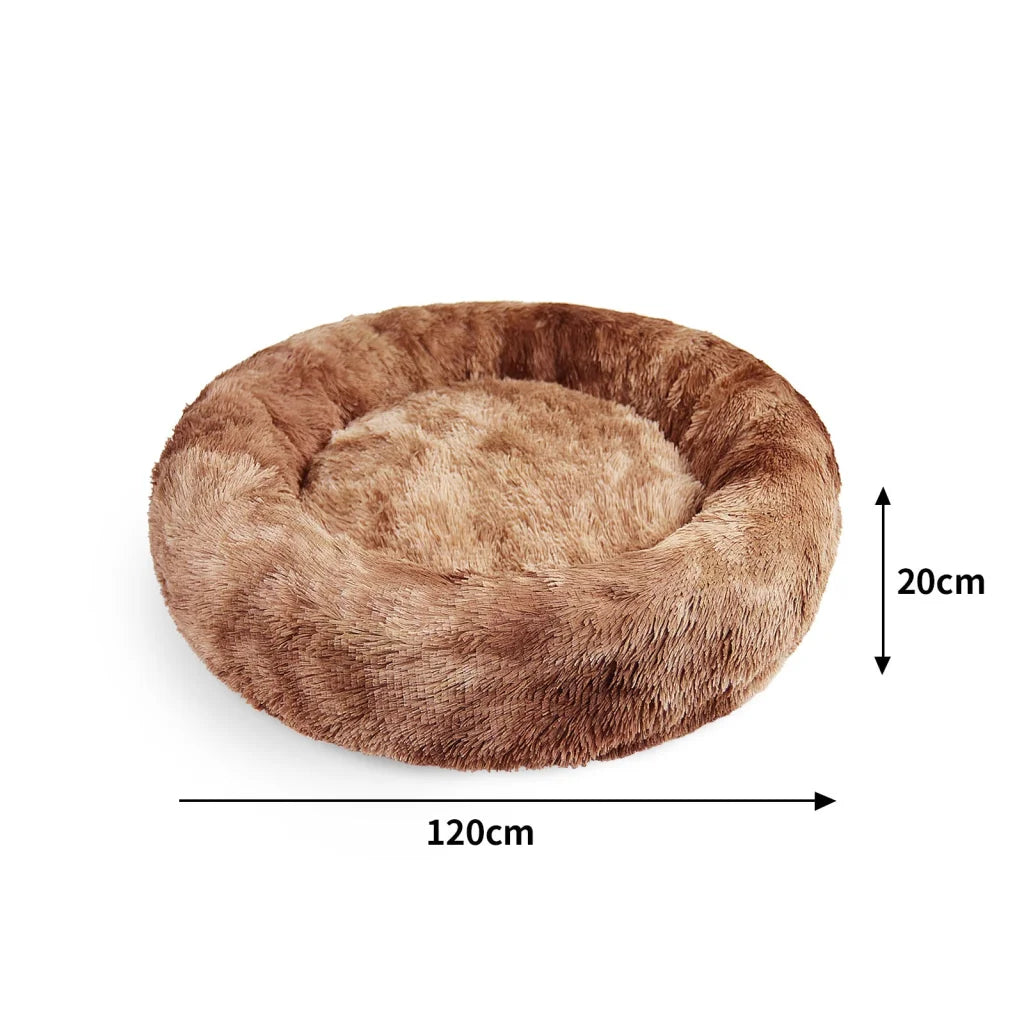 Pawfriends Dog Cat Pet Calming Bed Warm Soft Plush Round