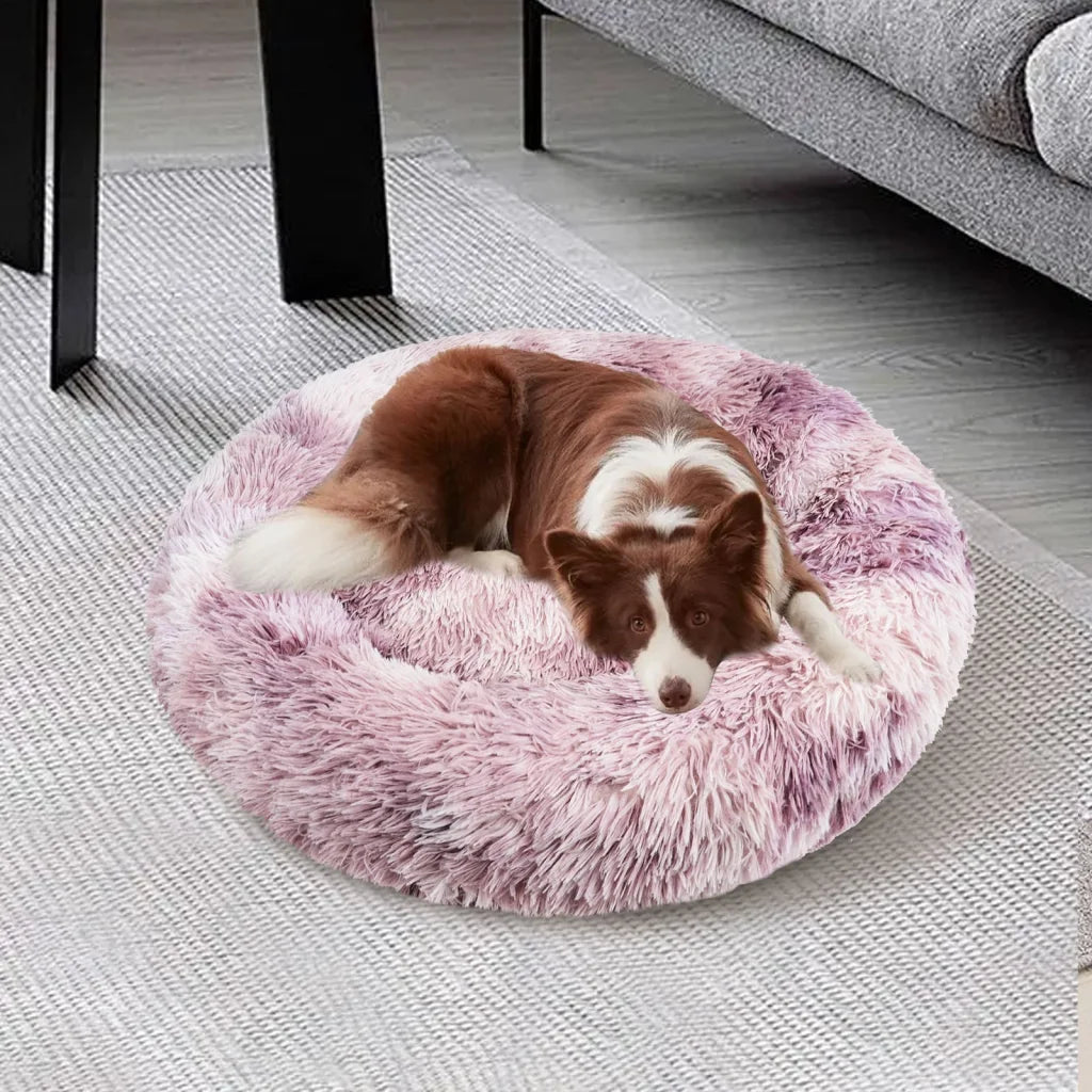 Pawfriends Dog Cat Pet Calming Bed Warm Soft Plush Round