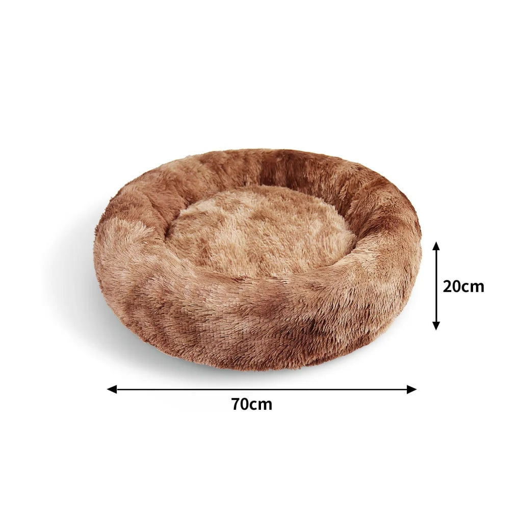Pawfriends Dog Cat Pet Calming Bed Warm Soft Plush Round