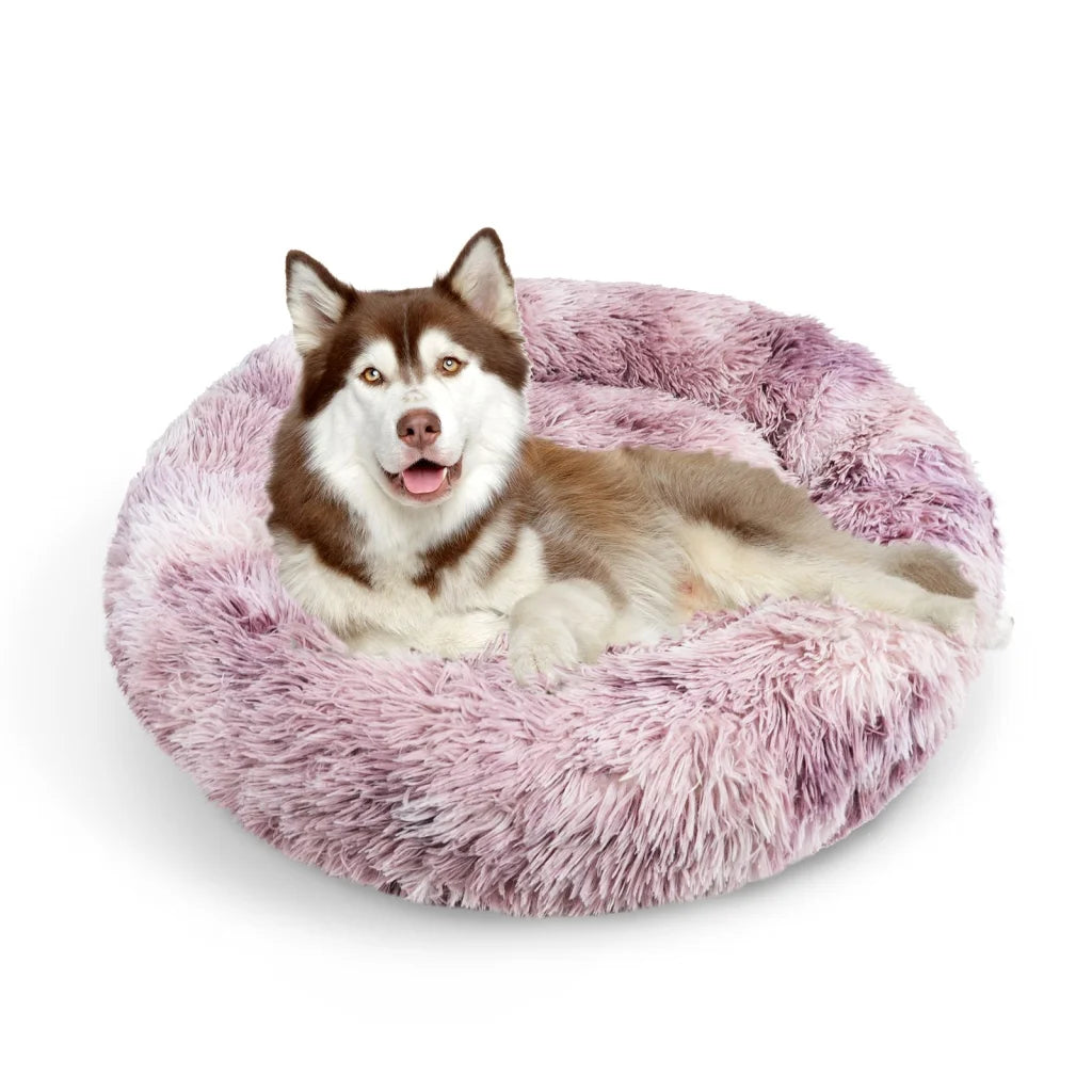 Pawfriends Dog Cat Pet Calming Bed Warm Soft Plush Round
