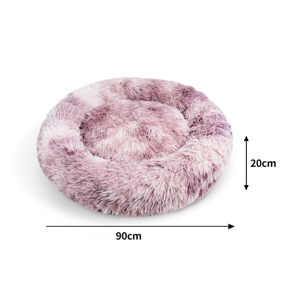 Pawfriends Dog Cat Pet Calming Bed Warm Soft Plush Round