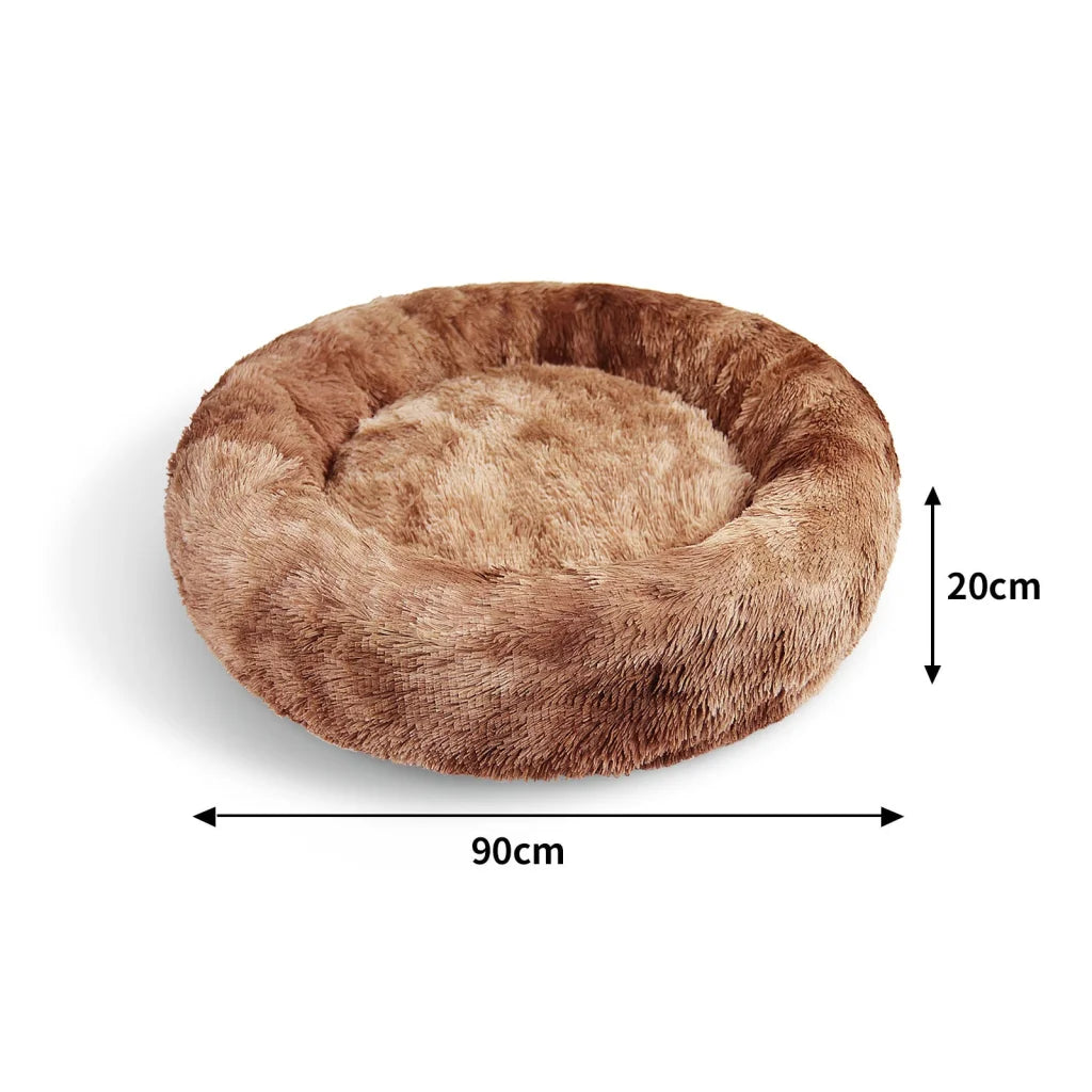 Pawfriends Dog Cat Pet Calming Bed Warm Soft Plush Round