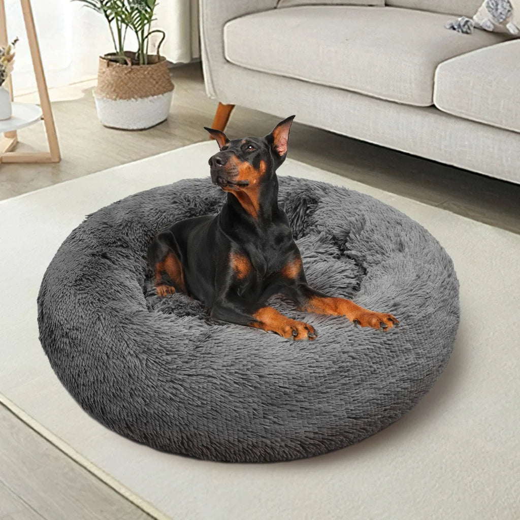 Pawfriends Dog Pet Cat Calming Bed Warm Plush Round Nest