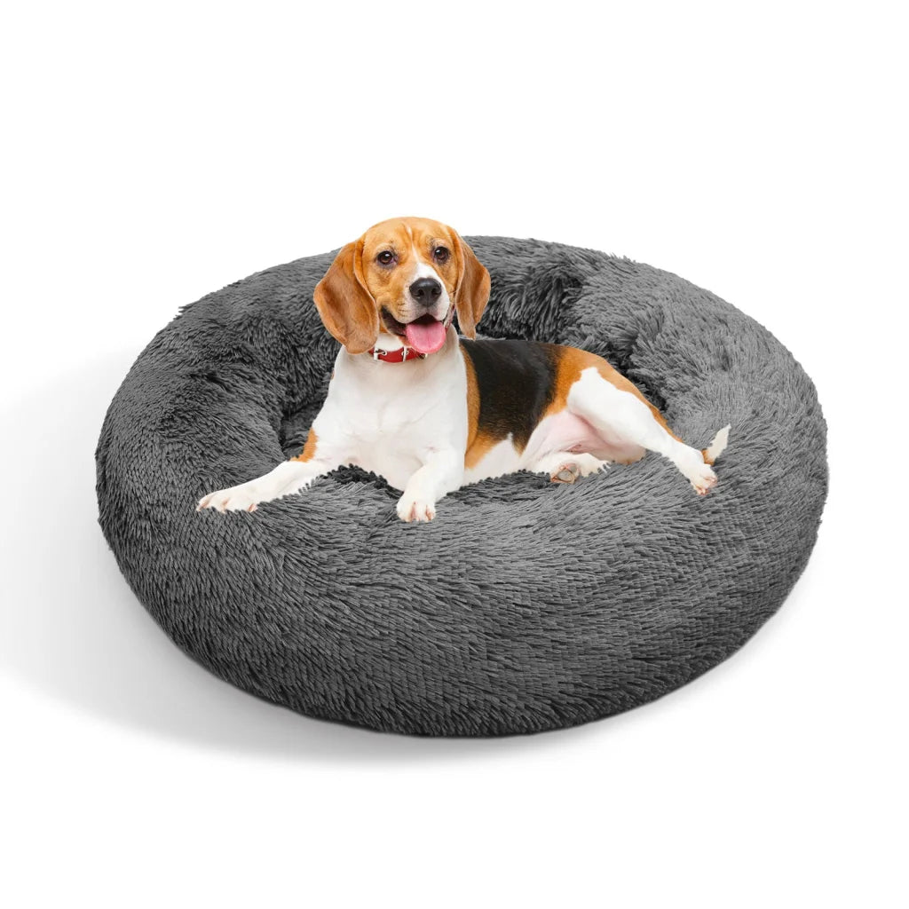 Pawfriends Dog Pet Cat Calming Bed Warm Plush Round Nest