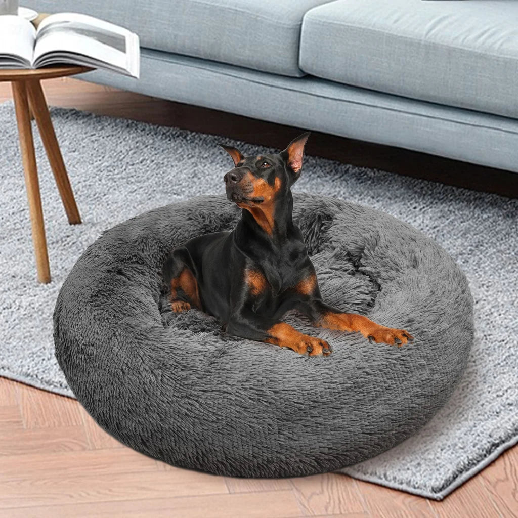 Pawfriends Dog Pet Cat Calming Bed Warm Plush Round Nest