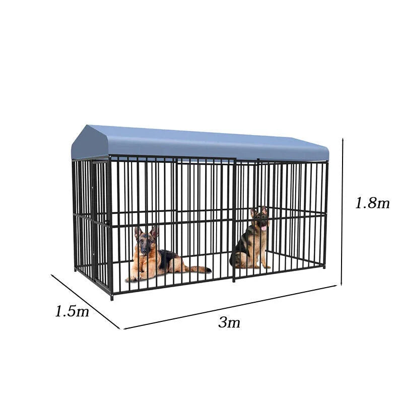 Pawhub Heavy Duty Dog Cage Black Metal Kennel Indoor