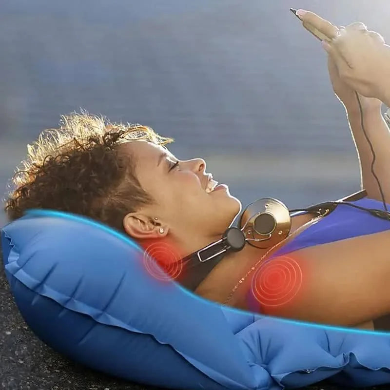 Peacock blue Portable Outdoor Inflatable Mat