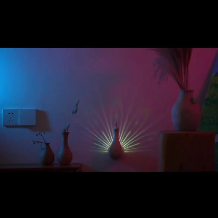 Peacock Projection LED Night Light - Multi-Color Atmosphere