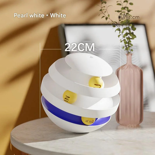Pearl White Interactive Cat Scratching Ball Toy