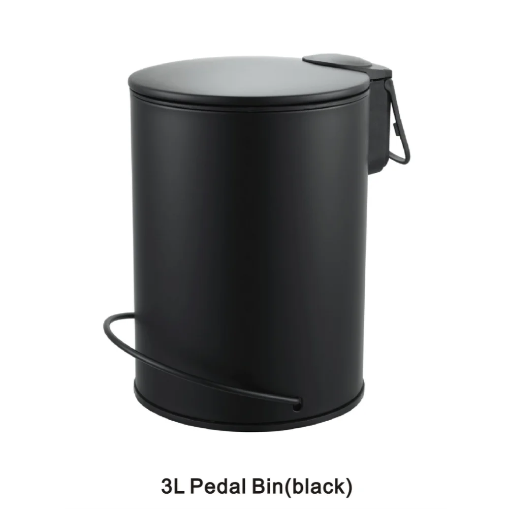 Pedal Bin 3L Soft Close Black - Home & Garden