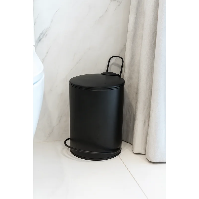 Pedal Bin 3L Soft Close Black - Home & Garden