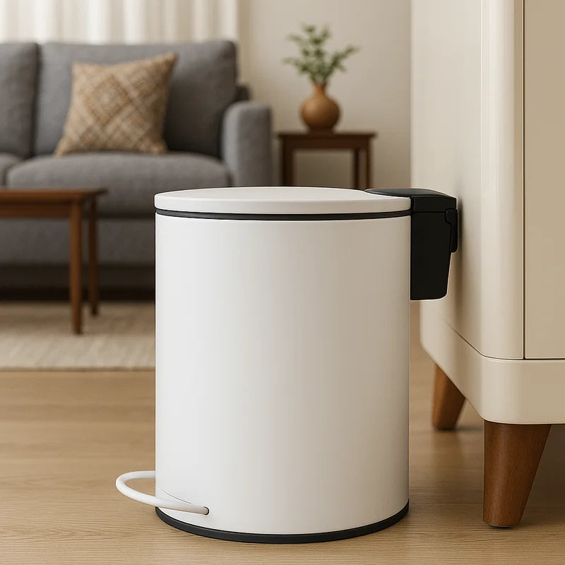 Pedal Bin 3L Soft Close White - Home & Garden