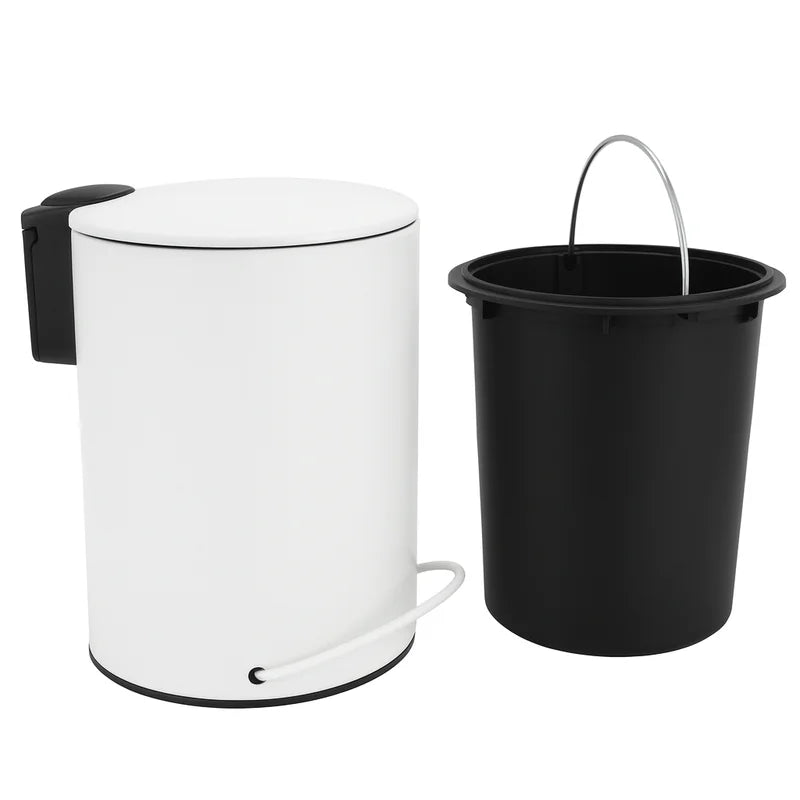 Pedal Bin 3L Soft Close White - Home & Garden
