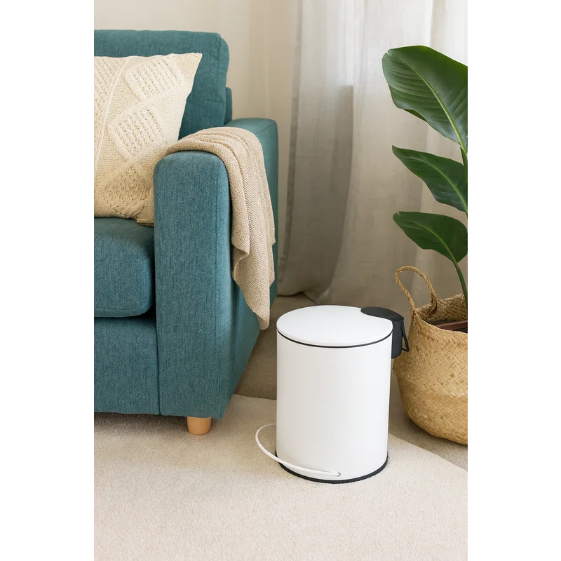 Pedal Bin 3L Soft Close White - Home & Garden